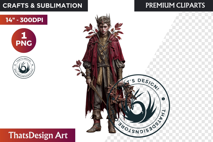 Fantasy Autumn Guardian - Epic Fall Character Clipart PNG