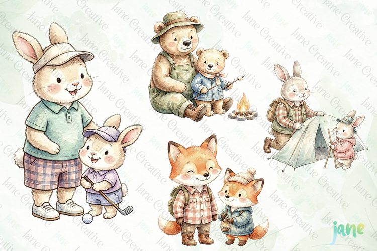 Fathers Day Animals Clipart