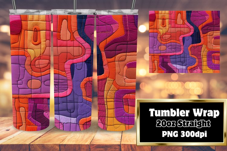 Bold 3D Embroidered Tumbler Sleeve example image 1