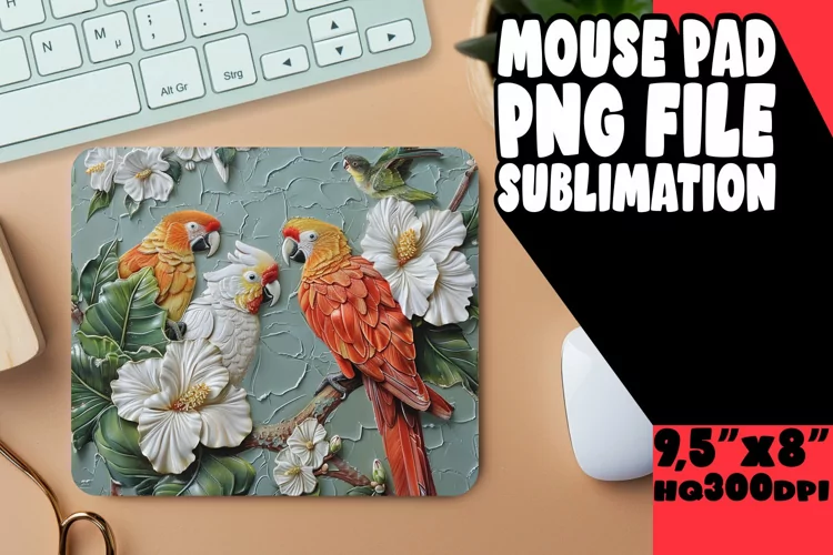 Fresh 3D Blossom Pattern Mouse Pad