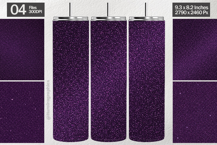 Dark Purple Glitter Tumbler Wrap| Tumbler Sublimation