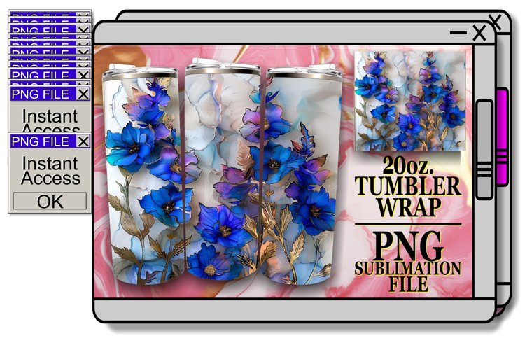 Golden Petal Glam 20oz Tumbler Designs