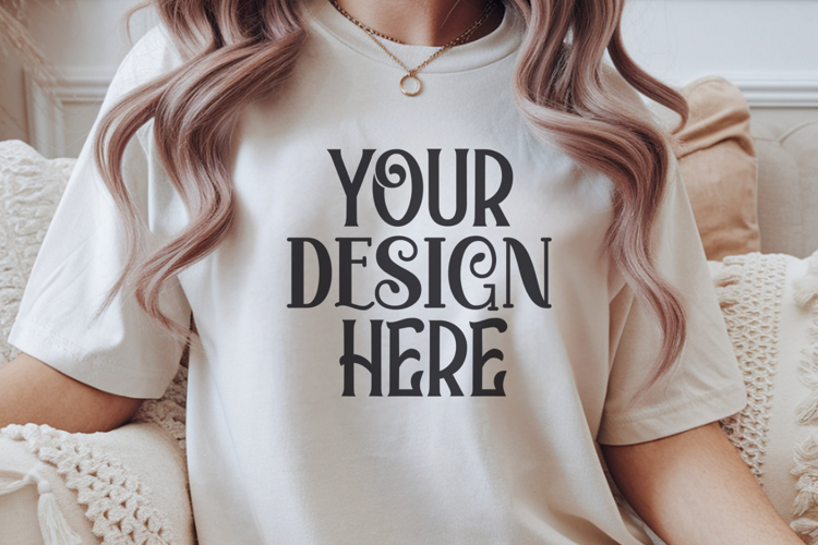 Ivory Comfort Colors 1717 Christmas Mockup, CC 1717