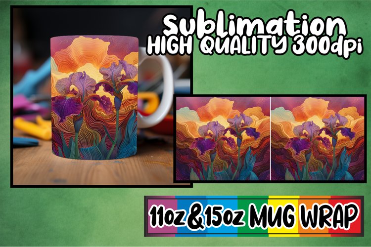 Vintage Floral Elegance: Spring Mug Wrap Sublimation example image 1