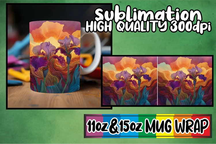 Vintage Floral Elegance: Spring Mug Wrap Sublimation