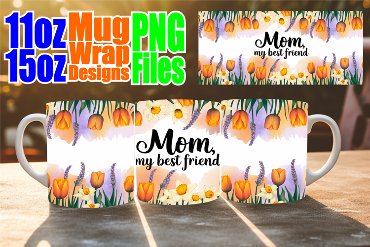 Serene beauty 11oz 15oz mug wrap, Mother's Day