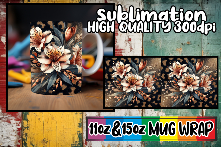 Blissful adventures 11oz 15oz sublimation wrap, Leopard Prin