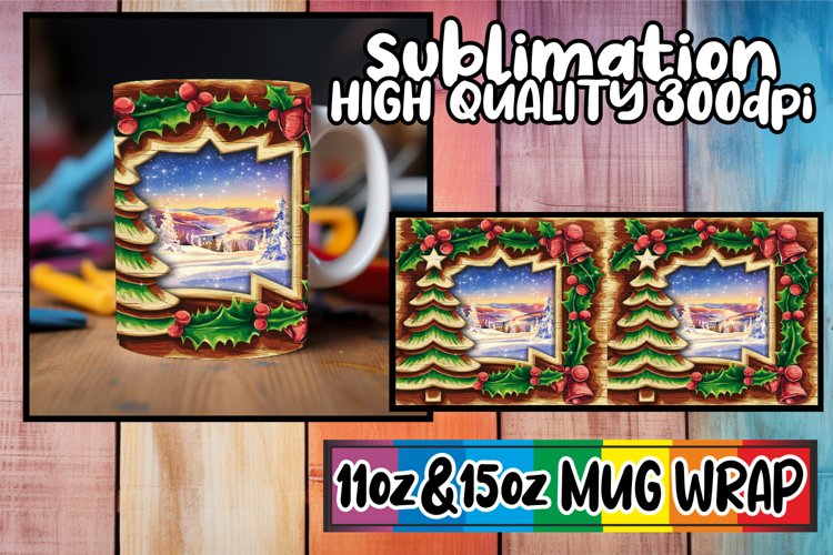 Inspiring journeys 11oz 15oz mug wrap, Christmas example image 1