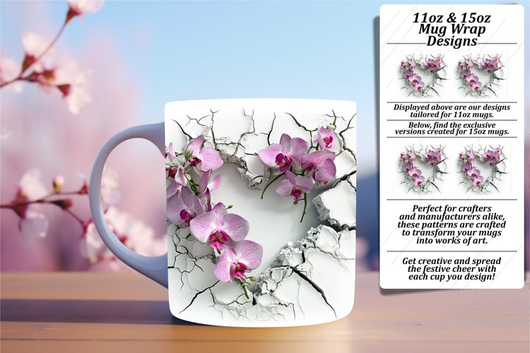 Springtime Splendor: 3D Heart Mug Sublimation