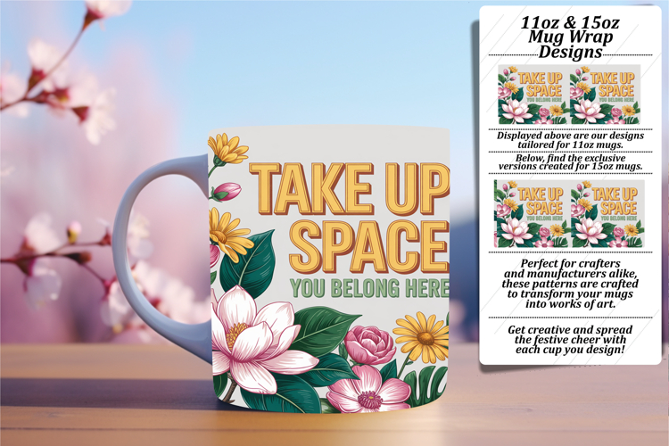 Sassy 15oz Mug Wrap Png Template , Flower Quote