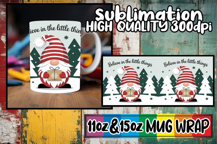 Tender love 11oz 15oz sublimation wrap, Holiday Gnome