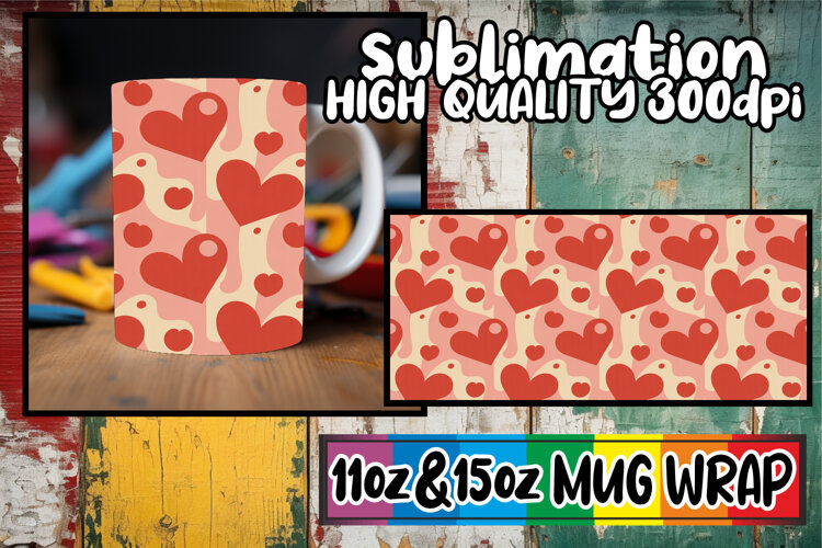 Luminous moments 11oz 15oz sublimation wrap, Valentine's Pat example image 1