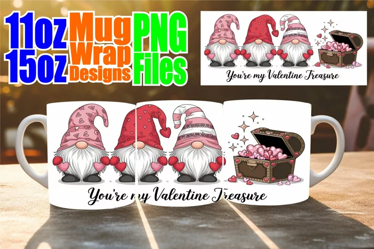 Pure joy sublimation mug wrap, Love Gnome