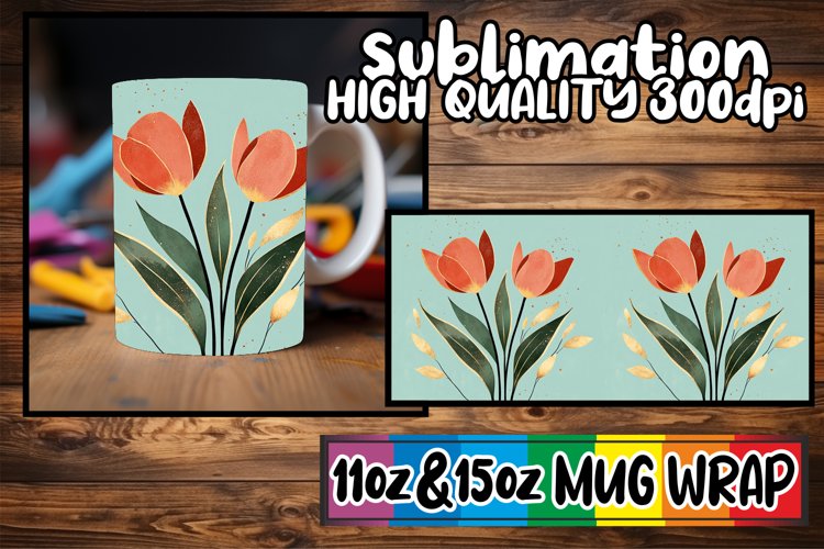 Enchanting evenings 11oz 15oz mug wrap, Flower