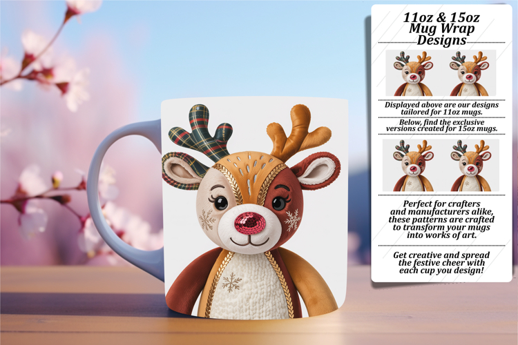 Quirky 11oz Mug Wrap Png Artwork , Holiday Pets