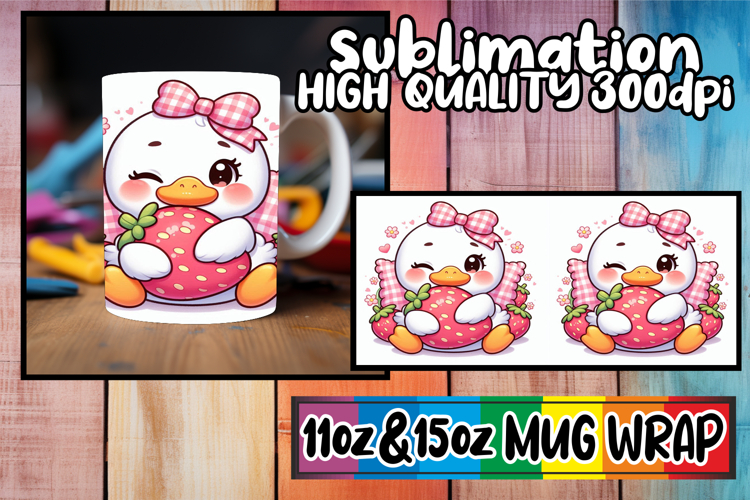 Sweet mornings 11oz 15oz mug wrap, Cute Goose