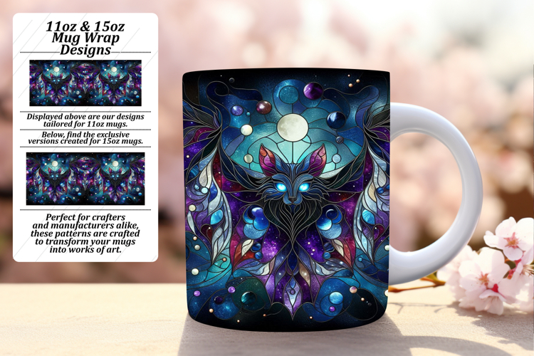 Chic 11oz Mug Wrap Png Design , Animals