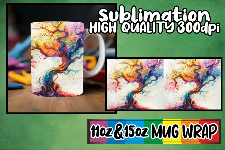 Blossom Haven Mug Sublimation Wrap - Spring Design