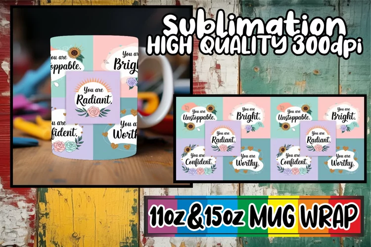 Sunny outlook 11oz 15oz mug wrap, Quote