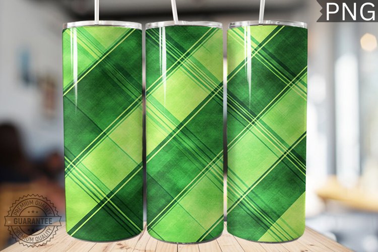 Green Plaid Tumbler Wrap - High Quality 300 Dpi example image 1