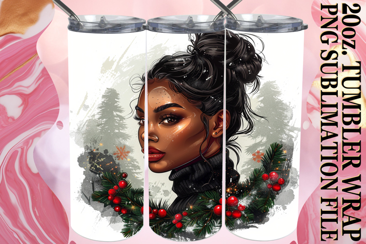 Dreamy vibes 20oz tumbler wrap, Xmas Girl