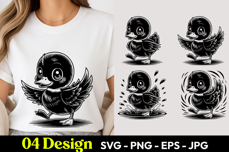 Cute Black Chick SVG PNG