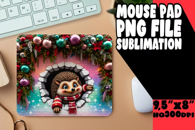 Festive Wall Hole 3D Mouse Pad