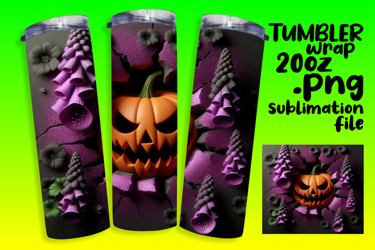 EXQUISITE 20oz Tumbler Design , 3D Pumpkin