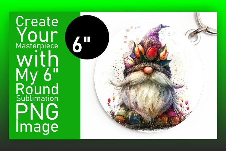 Cheerful Gnome Sublimation Circle Options