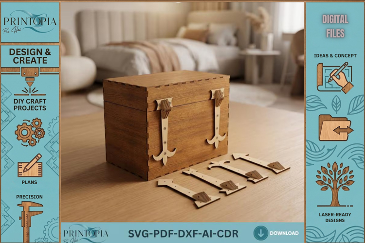 Wooden Hinges & Box Laser Cut Templates 051