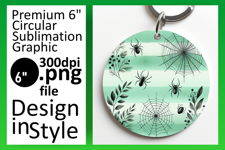 Bright Circle Design Keychain Template , Halloween