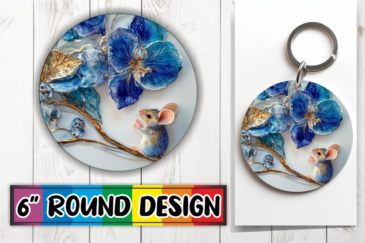 Heartfelt Keychain Circle PNG, Animals