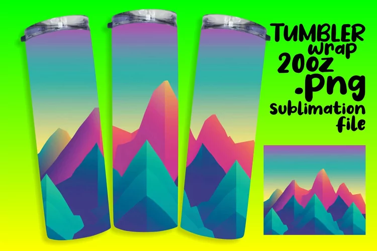 Stunning Gradient Tumbler Wrap for Sublimation Art 20oz