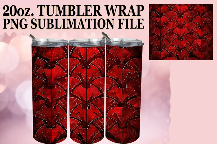 Sparkling Red Pattern Tumbler Sublimation