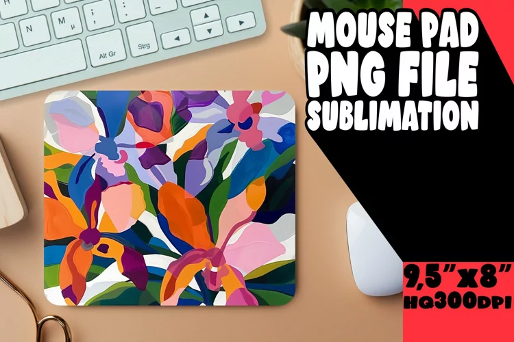 Whimsical Springtime Bouquet Pattern Mouse Pad