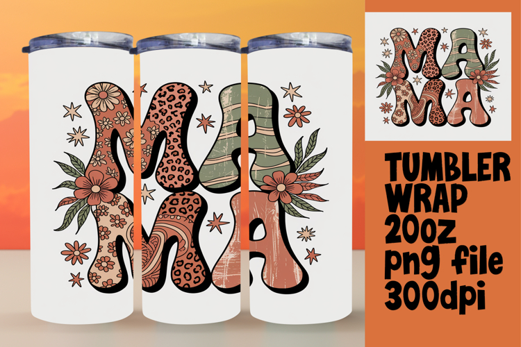 GREAT GIFT 20oz Tumbler Wrap , Mama example image 1