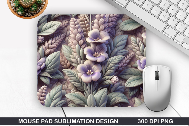3D Flowers Mouse Pad Sublimation, Flowers Mouse Pad PNG