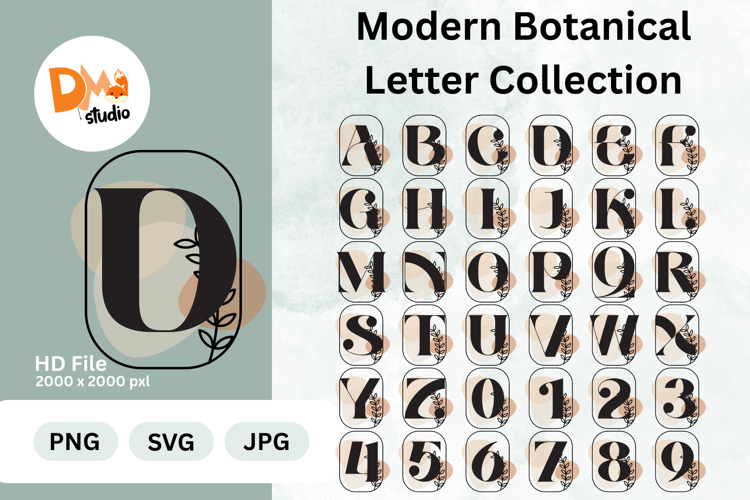 Modern Botanical Letter Collection Monogram
