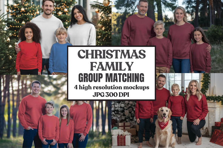 Christmas Family Group Tshirt Mockups