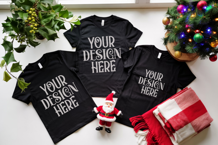 Christmas Family Matching Group Flat Lay Mockup