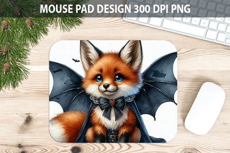 Fox Mouse pad Sublimation - Halloween Animal PNG Design