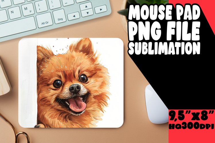 Quirky PeekaBoo Dog Whimsy Sublimation Mousepad PNG example image 1