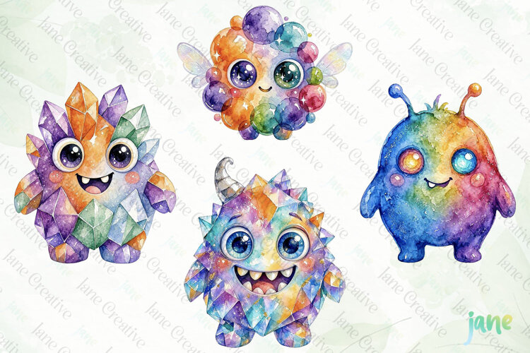 Cute Whimsical Monster Clipart example image 1