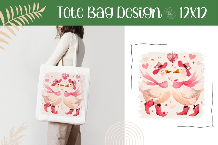 Funny Goose Illustration, Cartoon Goose Tote Bag Design