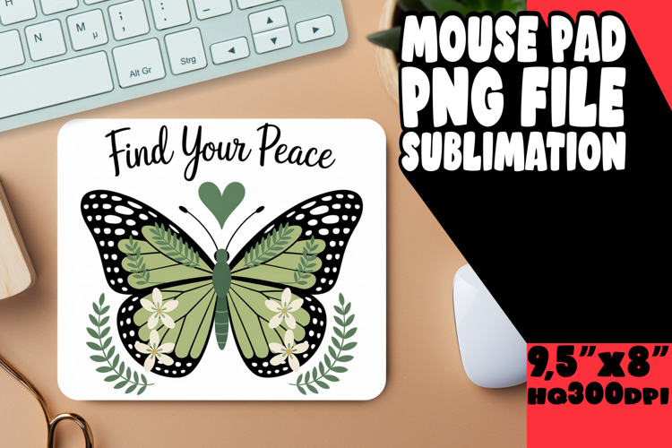Cozy MOUSE MAT Inspirational Sublimation, Butterfly
