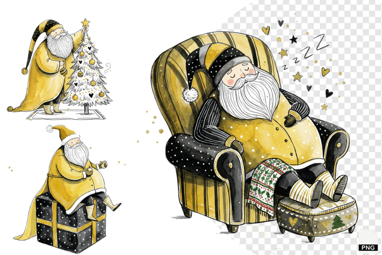 Whimsical Christmas Santa PNG