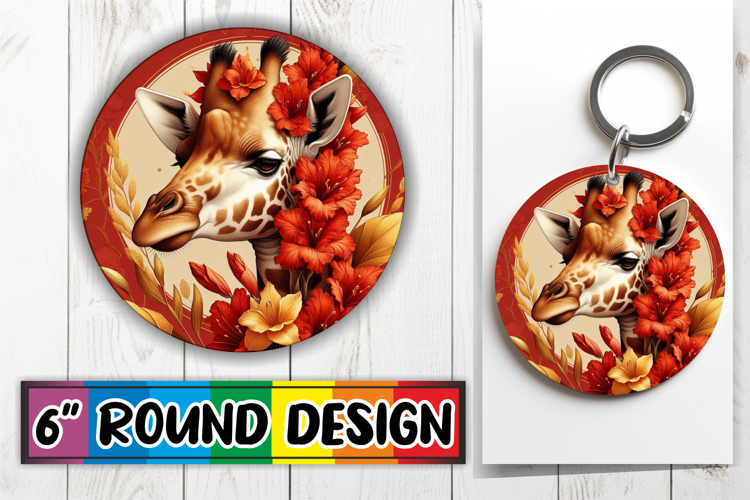 Whimsical Circle Ornaments Design, Giraffe