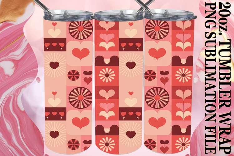 RADIANT ESCAPES 20oz TUMBLER WRAP, Valentines Pattern