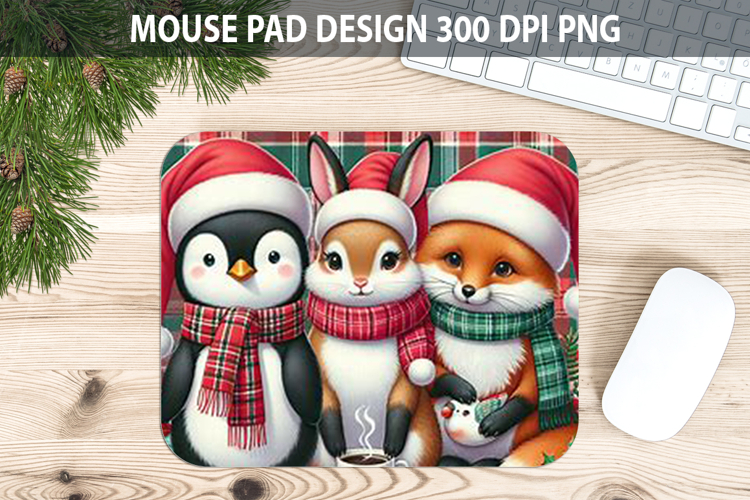 Christmas Penguin Mouse Pad Sublimation - Animal PNG Design