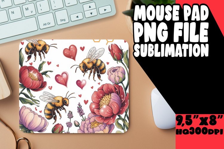 Joyful Desk Pad Design PNG, Bee